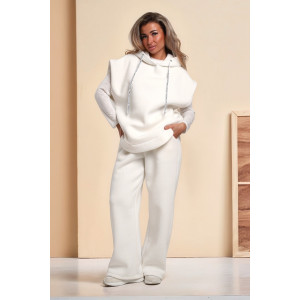 Брюки женские №78574 футер 3-х нитка с начесом (последний размер) белый 48,54,58