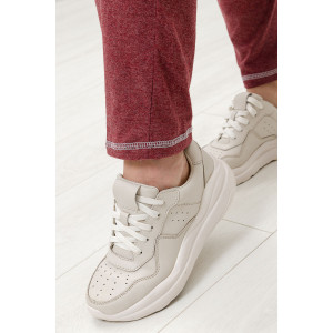 Брюки женские №7120 кулирка меланж (последний размер) бордовый 52