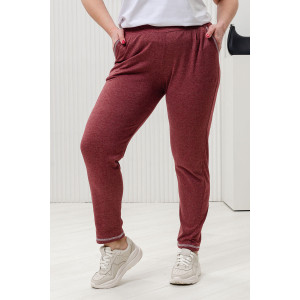 Брюки женские №7120 кулирка меланж (последний размер) бордовый 52