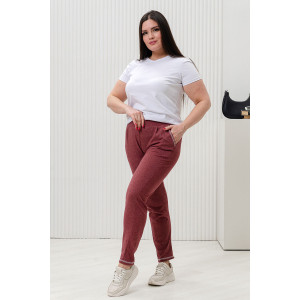 Брюки женские №7120 кулирка меланж (последний размер) бордовый 52
