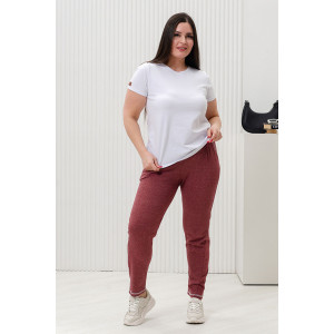 Брюки женские №7120 кулирка меланж (последний размер) бордовый 52