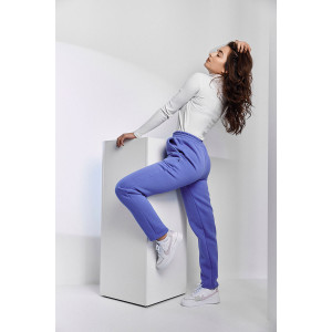 Брюки женские №67091 футер 3-х нитка с начесом (последний размер) фиолетовый 52