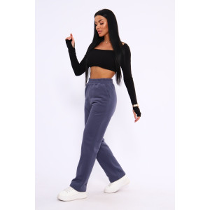 Брюки женские №26603 футер 3-х нитка (последний размер) серый 46,52