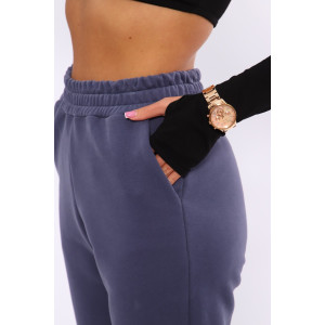 Брюки женские №26603 футер 3-х нитка (последний размер) серый 46,52