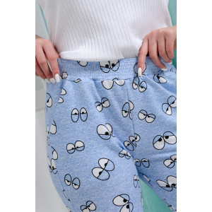 Брюки женские №8433 футер с лайкрой 2-х нитка (последний размер) глаза на голубом 46,50