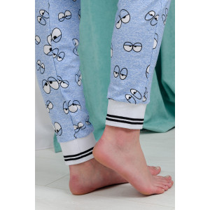 Брюки женские №8433 футер с лайкрой 2-х нитка (последний размер) глаза на голубом 46,50