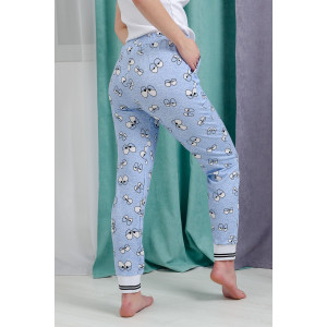 Брюки женские №8433 футер с лайкрой 2-х нитка (последний размер) глаза на голубом 46,50