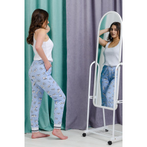 Брюки женские №8433 футер с лайкрой 2-х нитка (последний размер) глаза на голубом 46,50