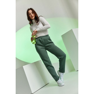 Брюки женские №67091 футер 3-х нитка с начесом (последний размер) оливковый 48,50,54,56