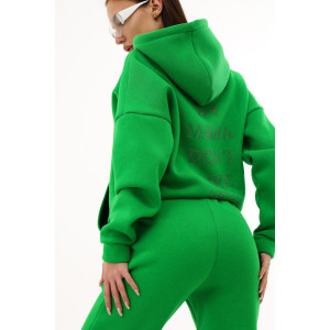 Брюки женские №88512 футер 3-х нитка с начесом (последний размер) зеленый 42-44