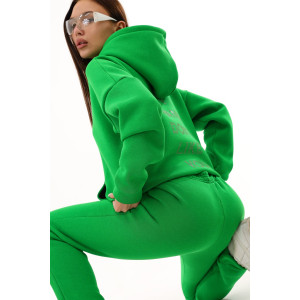 Брюки женские №88512 футер 3-х нитка с начесом (последний размер) зеленый 42-44