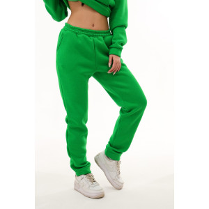 Брюки женские №88512 футер 3-х нитка с начесом (последний размер) зеленый 42-44