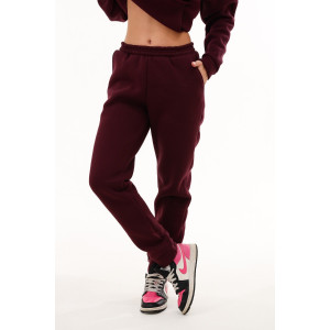 Брюки женские №88512 футер 3-х нитка с начесом (последний размер) бордовый 42-44