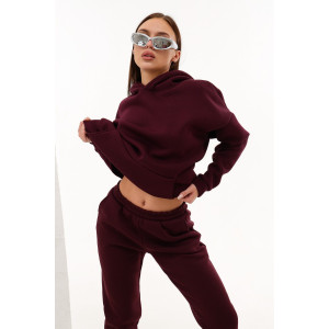 Брюки женские №88512 футер 3-х нитка с начесом (последний размер) бордовый 42-44