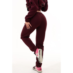 Брюки женские №88512 футер 3-х нитка с начесом (последний размер) бордовый 42-44