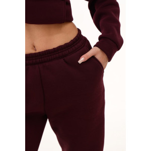 Брюки женские №88512 футер 3-х нитка с начесом (последний размер) бордовый 42-44