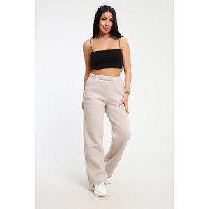 Брюки женские №82074 футер 3-х нитка с начесом (последний размер) светло-бежевый 48,52,56