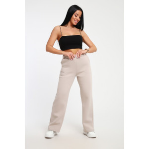 Брюки женские №82074 футер 3-х нитка с начесом (последний размер) светло-бежевый 48,52,56