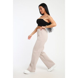 Брюки женские №82074 футер 3-х нитка с начесом (последний размер) светло-бежевый 48,52,56