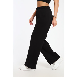 Брюки женские №82074 футер 3-х нитка с начесом (последний размер) черный 54