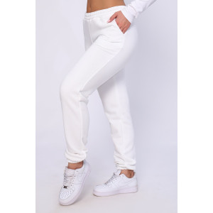 Брюки женские №80002 футер 3-х нитка (последний размер) молочно-белый 52,56