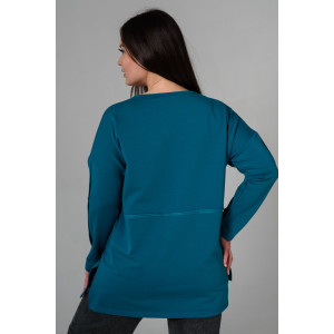 Туника женская №9160 футер с лайкрой 2-х нитка (последний размер) петроль 54 Туника женская №9160 футер с лайкрой 2-х нитка (последний размер) петроль 54