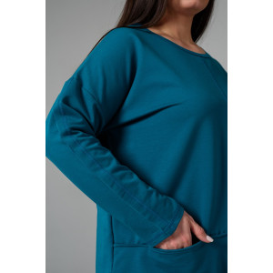 Туника женская №9160 футер с лайкрой 2-х нитка (последний размер) петроль 54 Туника женская №9160 футер с лайкрой 2-х нитка (последний размер) петроль 54