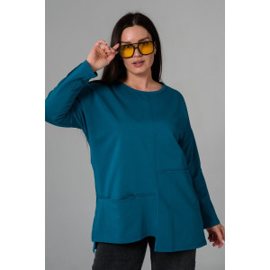 Туника женская №9160 футер с лайкрой 2-х нитка (последний размер) петроль 54 Туника женская №9160 футер с лайкрой 2-х нитка (последний размер) петроль 54