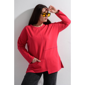 Туника женская №9160 футер с лайкрой 2-х нитка (последний размер) фуксия 52,54 Туника женская №9160 футер с лайкрой 2-х нитка (последний размер) фуксия 52,54