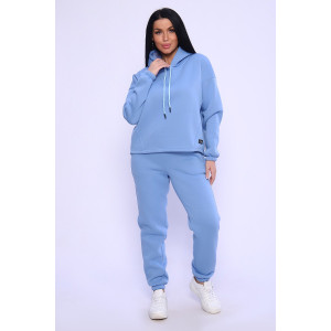 Костюм двойка женский №80027 футер 3-х нитка с начесом (последний размер) голубой 48,56