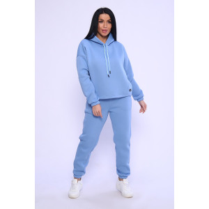Костюм двойка женский №80027 футер 3-х нитка с начесом (последний размер) голубой 48,56