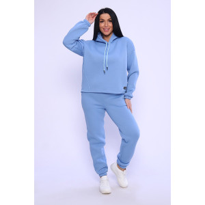 Костюм двойка женский №80027 футер 3-х нитка с начесом (последний размер) голубой 48,56