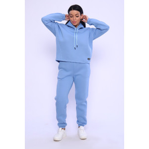 Костюм двойка женский №80027 футер 3-х нитка с начесом (последний размер) голубой 48,56