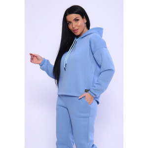 Костюм двойка женский №80027 футер 3-х нитка с начесом (последний размер) голубой 48,56