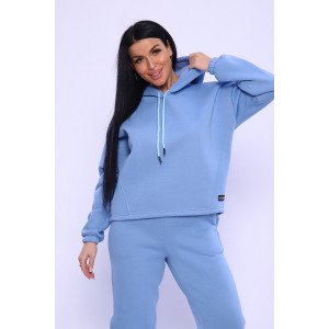 Костюм двойка женский №80027 футер 3-х нитка с начесом (последний размер) голубой 48,56