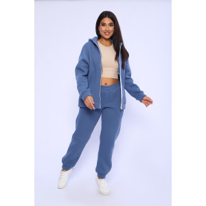 Костюм двойка женский №85014 футер 3-х нитка с начесом (последний размер) индиго 46,48,52,56