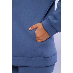 Костюм двойка женский №85014 футер 3-х нитка с начесом (последний размер) индиго 46,48,52,56