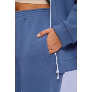 Костюм двойка женский №85014 футер 3-х нитка с начесом (последний размер) индиго 46,48,52,56