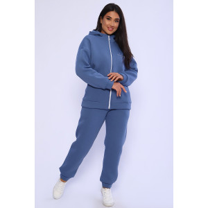 Костюм двойка женский №85014 футер 3-х нитка с начесом (последний размер) индиго 46,48,52,56