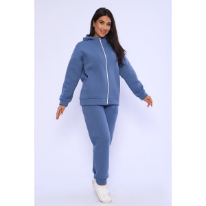 Костюм двойка женский №85014 футер 3-х нитка с начесом (последний размер) индиго 46,48,52,56