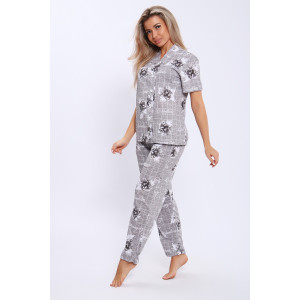 Костюм двойка женский №13291 кулирка (последний размер) серый 50