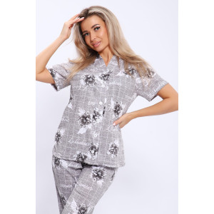 Костюм двойка женский №13291 кулирка (последний размер) серый 50