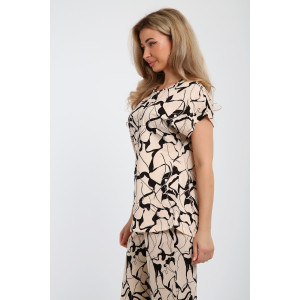 Костюм двойка женский №059 кулирка (последний размер) бежевый 52-54