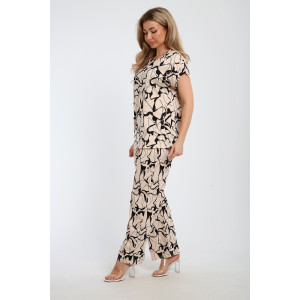 Костюм двойка женский №059 кулирка (последний размер) бежевый 52-54