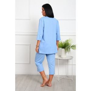 Костюм двойка женский №1060 кулирка (последний размер) васильковый 56