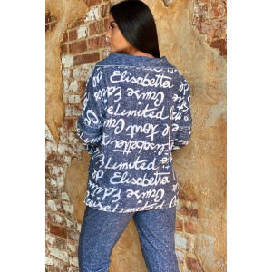 Костюм двойка женский №9087 махра (последний размер) джинс 52