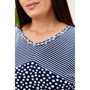 Костюм двойка женский №9204 кулирка (последний размер) полоса горошек 50