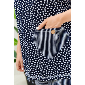 Костюм двойка женский №9204 кулирка (последний размер) полоса горошек 50