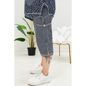 Костюм двойка женский №9204 кулирка (последний размер) полоса горошек 50