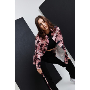 Костюм двойка женский №8397 футер с лайкрой 2-х нитка (последний размер) пудровый 50